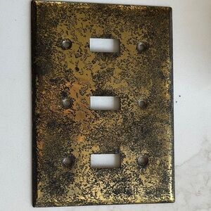 Vintage Gold Triple Switch Plate